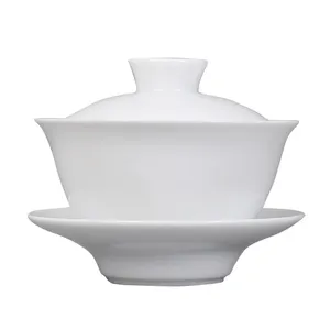 ceramic porcelain gaiwan tea cups set lid and bowl sancai custom gaiwan porcelain