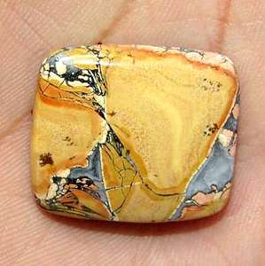 Pierre précieuse en jaspe Maligano, forme rectangulaire, cabochon uni, hauteur de 6 mm, qualité naturelle, certifiée par un tiers, sans trou - Product Image 1