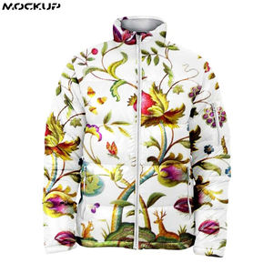 Hot Top haute qualité 100% Polyester imprimé partout col montant à manches longues sublimé hommes doudoune pour vêtements d'hiver - Product Image 5