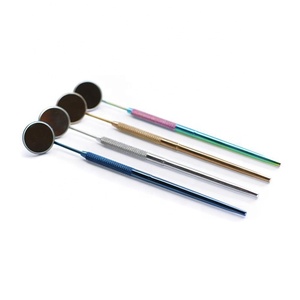 Miroir de maquillage droit pour cils, extensions de cils, grand miroir de poche carré, outil de beauté de table, éclairé, en acier inoxydable chirurgical OBEXA - Product Image 1