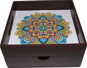 Bandeja de servicio decorativa de madera de ACACIA respetuosa con el medio ambiente al por mayor forma rectangular con cajón tamaño personalizado para restaurante de hotel en casa - Product Image 4