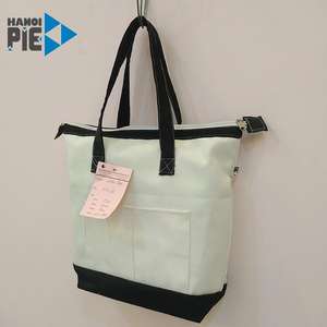 Bolsa de cosméticos de lona orgánica de algodón Hanoipie, bolsa de maquillaje duradera con logotipo personalizado, cierre abierto, patrón impreso de animales/logotipo - Product Image 3