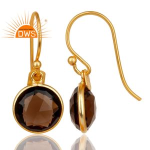 Pendientes Colgantes de Plata de Ley 925 con Diseño Único y Personalizado, con Cuarzo Ahumado Natural, para Mujer, Fabricante de Joyería - Product Image 2