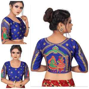 Saree katan indien dernier créateur vêtements de fête mariage dames femmes portent georgette soie broderie travail sari avec chemisier ethnique - Product Image 4