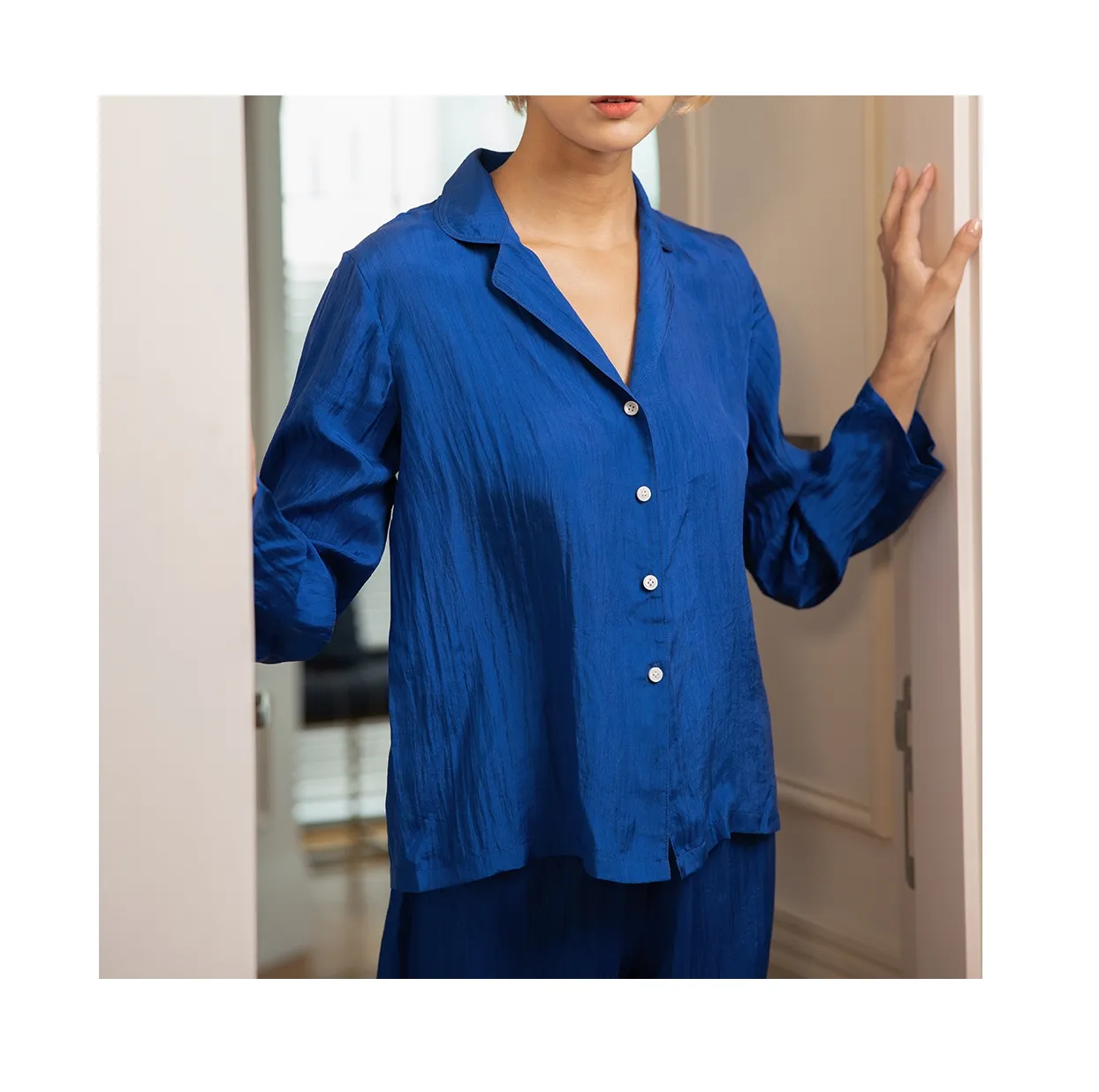 Pajama Women's Sleepwear 100% Silk dress Pajama Set silk Nighty Set Long Women Pijamas Sets made in Vietnam