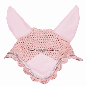 Equestrian horse Fly veil ear bonnet ear net Crochet custom logo horse product Fly ear Bonnet high quality am587 - Product Image 1