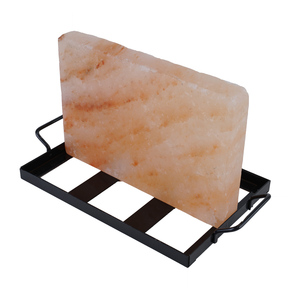 Himalaya Muối khối với kim loại giữ tấm Muối khắc tình yêu nấu ăn barbeque nướng hồng Rock 12*8*1.5 inch - Product Image 1