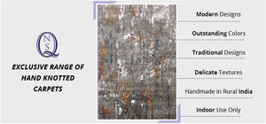 Tapis en laine gris noué à la main de style moderne le plus vendu fabricant indien maison prière utilisation cuisine tibétain design noël - Product Image 2