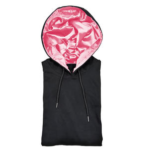 Sweat-shirts à capuche en molleton 100% coton doublés de satin, couleur unie, pour l'automne, avec logo personnalisé, écologiques, vente en gros - Product Image 4