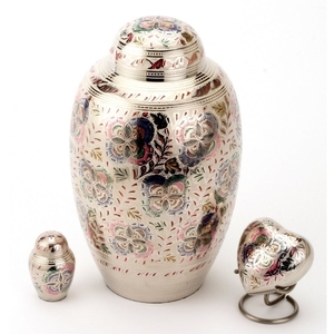 Handcrafted Brass Cremation <b>Urn</b> <b>Large</b> Adult Ashes Container Decorative Floral Memorial Funeral <b>Urn</b> Unique Design Metal - Product Image 3