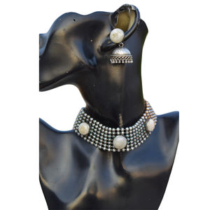 Collar de Gargantilla con Piedras de Imitación de Plata, Estilo Tradicional Indio, Diseño Moderno 2025, para Mujeres y Niñas - Product Image 6