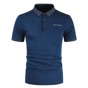 Polo d'été à manches courtes pour hommes, décontracté, couleur unie, 100% coton, Gym, Fitness, nouveau Design, séchage rapide, chemises d'extérieur pour hommes - Product Image 2