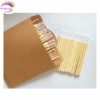 50 brosses micro-applicatrices jetables écologiques à manche en bambou avec logo personnalisé pour extensions de cils