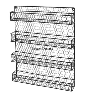Premium Quality Two-Tier Iron <b>Wall</b> <b>Basket</b> Creative Designer Handmade <b>Storage</b> <b>Basket</b> Tall Size Wholesale Decorative <b>Wall</b> <b>Basket</b> - Product Image 5