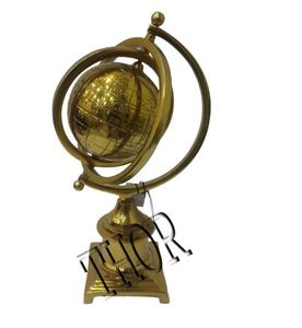 Globo terráqueo giratorio de Color dorado para decoración náutica, globo de aluminio con acabado de latón para hogar y oficina, decoración de mesa de escritorio - Product Image 6