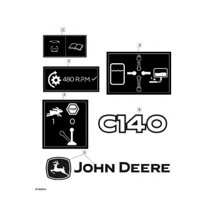 Part for JD JohnDeere Tractor, safety sticker john deere lubricati Part Number 5FDSD0099