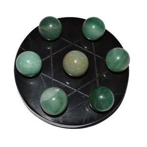 Estrella de David tallada con bola de aventurina verde |   Estrella de David Tallada con Bola de Aventurina Verde para Sanación con Cristales - Product Image 1