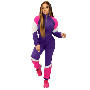 Chándal de talla grande con logotipo personalizado para mujer, conjunto de chándal de dos piezas - Product Image 4