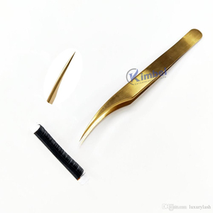 Juego completo de acero inoxidable de alta calidad, pinzas para extensión de pestañas con acabado de arena y agua, pinzas profesionales para pestañas, cantidad a granel - Product Image 4