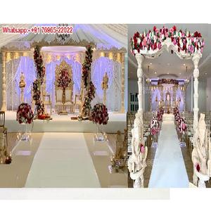 Mandap Arya para Ceremonia de Boda Gujarati, Mandap de Madera con 6 Pilares, Madera Tratada, Fácil Montaje, Tamaño y Color Personalizables, Canadá - Product Image 1