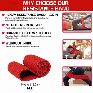 Tissu épais de qualité supérieure, bande de résistance pour la gymnastique, les exercices de Fitness, couleur rouge, 1 pièce - Product Image 4