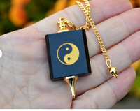 Meilleure qualité pendule tétragramme pendule en jaspe noir avec symbole ésotérique pendule de protection