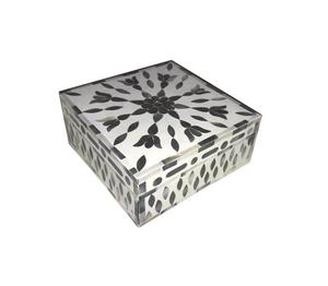 Boîte à bijoux de luxe en bois avec incrustation de nacre noire, logo personnalisé - Articles cadeaux et promotionnels / Artisanat indien - Product Image 3