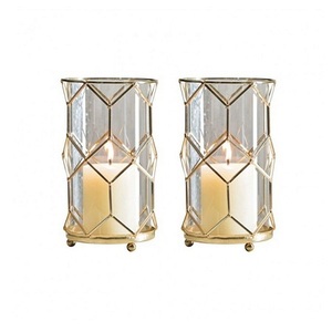 Porte-bougie en acier inoxydable de qualité supérieure, couleur argent, avec cristaux, accessoires de décoration de mariage - Product Image 6