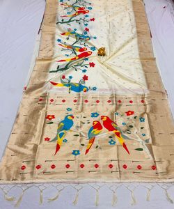 Banarasi — robe de soirée complète pour femmes, vêtement de styliste, broderie lourde de couleur grise, en perles et en diamant, sari, chemisier, pour dames - Product Image 2
