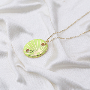 Pendentif en émail jaune de forme ovale fabriqué à la main en gros turc bijoux en argent sterling 925 - Product Image 2