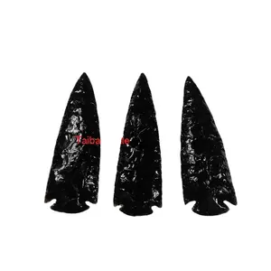 Batu permata hitam obsidian ukuran besar mata panah: hitam obsidian mata panah: batu permata mata panah: kristal penyembuhan batu: obsidian: batu akik