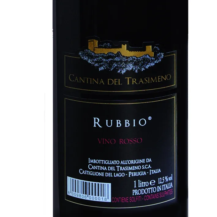 Rubbio-botella de vino tinto italiano, 1 litro, rosso
