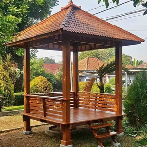Pavillon de jardin en bois de style chinois Enterenprize, gazebo carré d'extérieur pour la détente, structure en cèdre rouge occidental non traité, modèle Gz0002 - Product Image 5