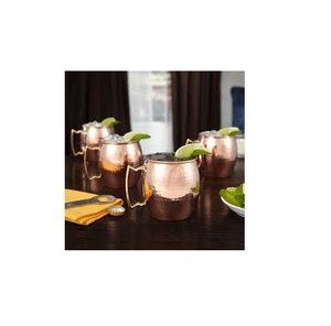 Meilleure qualité 1L cuivre massif Moscow Mule Mug Food Safe martelé Design pour Mules Café et Bière Eco-Friendly Wedding Occasion - Product Image 1
