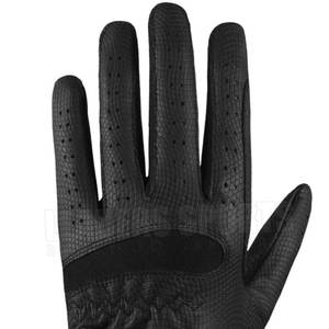 Gants de golf de couleur noire unie, de haute qualité, avec logo personnalisé, en cuir véritable, prix d'usine - Product Image 3