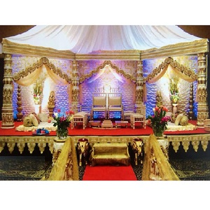 Concepto abierto exclusivo de boda india Mandap con decoración de escenario Concepto abierto Mandap abierto Maharani Muebles para el hogar de gran tamaño Sillas - Product Image 1