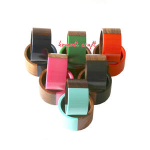 Combination Wood Resin Jewelry Bangle Cuffs of Customized Designing in Any Color - Product Image 5