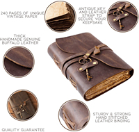 Journal vintage fait main antique avec serrure à clé, carnet de voyage en cuir véritable personnalisé de haute qualité, 240 pages, imprimé UV
