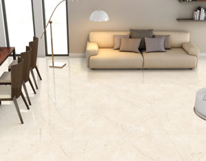 Azulejos de Porcelana Pulida Crema Marfil 600x1200 Diseño Clásico Moderno Sólido Antibacteriano Tipo Ladrillo Refractario para Interiores de Hotel - Product Image 1