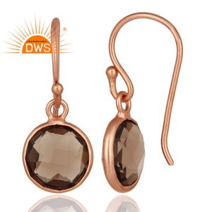 Pendientes de plata de ley 925 con gema de cuarzo ahumado Natural, joyería colgante para mujeres - Product Image 3