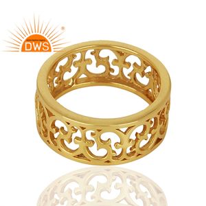 Anillo de plata de ley chapado en oro de 14k para mujer, sortija de eternidad, estilo elegante, venta al por mayor - Product Image 2