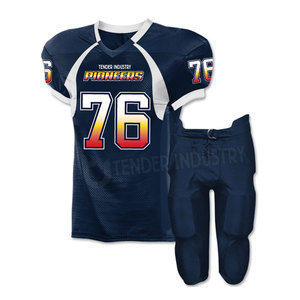 ชุดฟุตบอลเยาวชนระบายอากาศได้ดีออกแบบได้ตามต้องการมีตัวเลือกขนาดใหญ่พิเศษอุปกรณ์ฟุตบอลอเมริกันใหม่ - Product Image 6