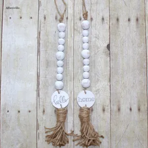 Bán Buôn Tassel Hạt Gỗ Cho Trang Trí Nội Thất Hạt Gỗ Garland, Boho Hạt Gỗ Garland