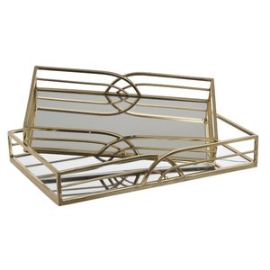Juego de dos Bandejas para servir con espejo, plato hecho a mano de calidad superior, bandeja para servir con espejo nueva y elegante clásica - Product Image 4