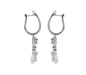 1.86CT alta calidad sólido oro blanco Stud pendientes mujeres hecho a mano 18K diamante clásico boda fiesta venta al por mayor disponible - Product Image 3