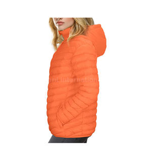 Blouson d'aviateur d'hiver personnalisé pour femmes avec col montant logo avant imperméable et coupe-vent à capuche-Nouvelle arrivée - Product Image 2