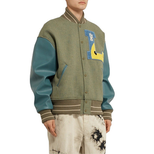 Custom towel embroidery leather sleeve letterman varsity jackets <b>for</b> men - Product Image 1