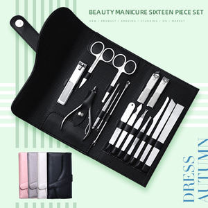 Juego de manicura de acero inoxidable, 16 piezas, Etiqueta Privada, cortaúñas de alta calidad, juego de manicura y pedicura - Product Image 4