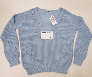 Overstock Apparel Branded Labels Women Ladies <b>Pullovers</b> <b>Jumper</b> Long Sleeve Sweater Crew Neck Casual Summer 100% Cotton - Product Image 1