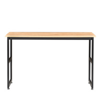 Bureau de travail convertible moderne en bois et métal avec cadre carré noir, bureau d'étude pour ordinateur portable, table multi-usage